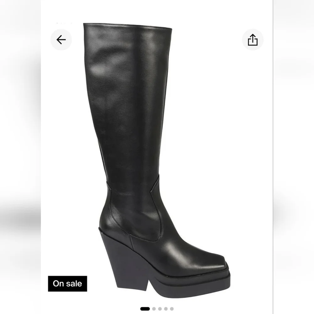 Gia Borghini Texan Leather Platform Knee-High Boots